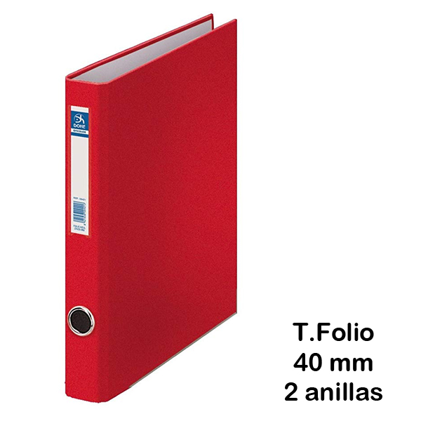 carpeta 2 anillas mixta 40mm folio rojo