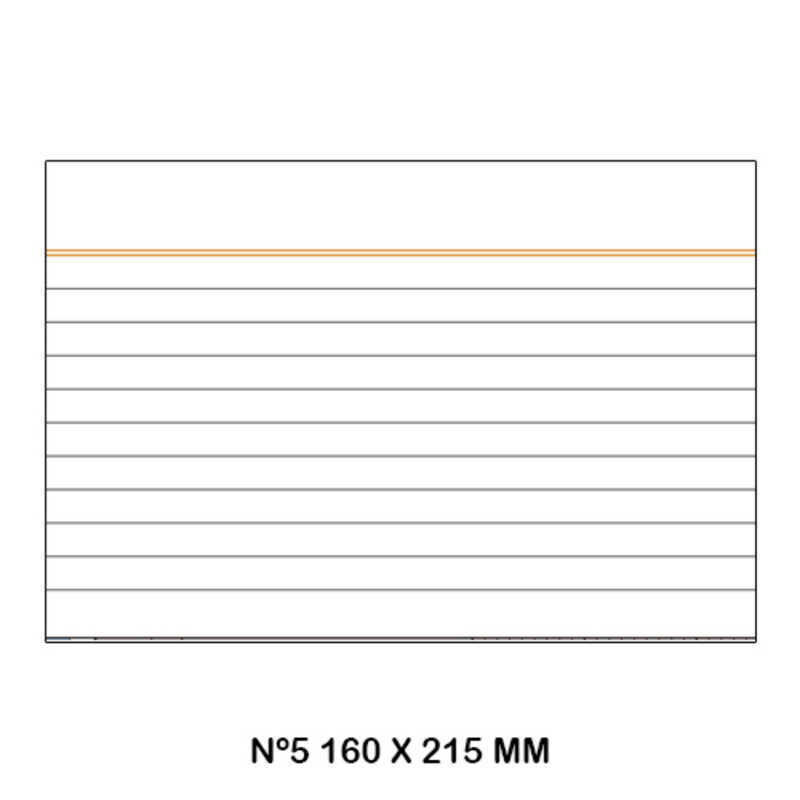 ficha rayada loan n§5 160x215mm paq.100u