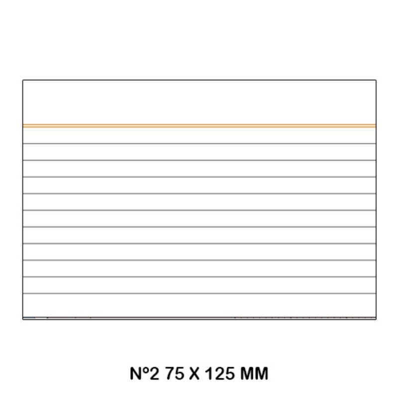 ficha rayada loan nâ§2 75x125mm paq.100u