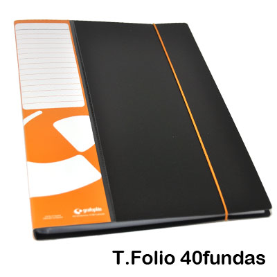 carpeta 40 fundas folio con tarjetero
