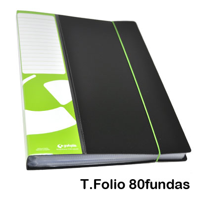 carpeta 80 fundas folio con tarjetero