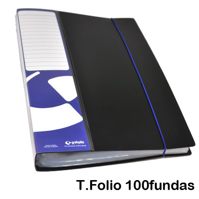 carpeta 100 fundas folio c/targetero