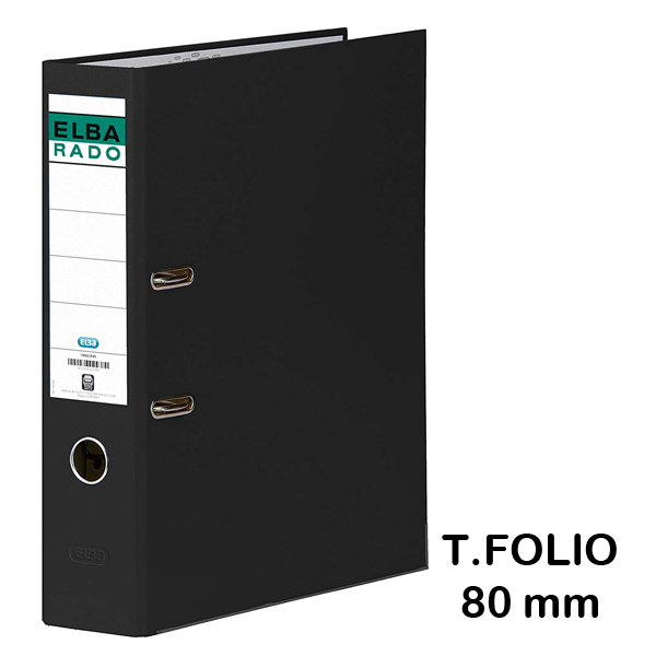 archivador folio lomo 7.5cm.c/rado negro