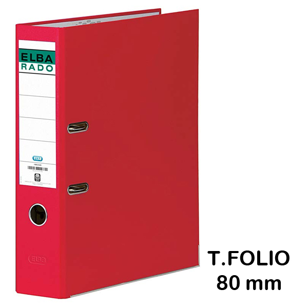 archivador folio lomo 7.5cm.c/rado rojo