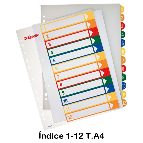 juego 12 separadores a4 plastico rigido