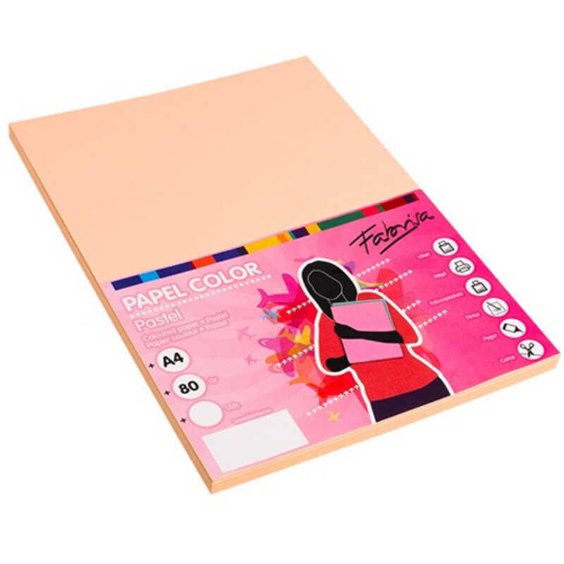 paquete 100h papel a4 80gr salmon