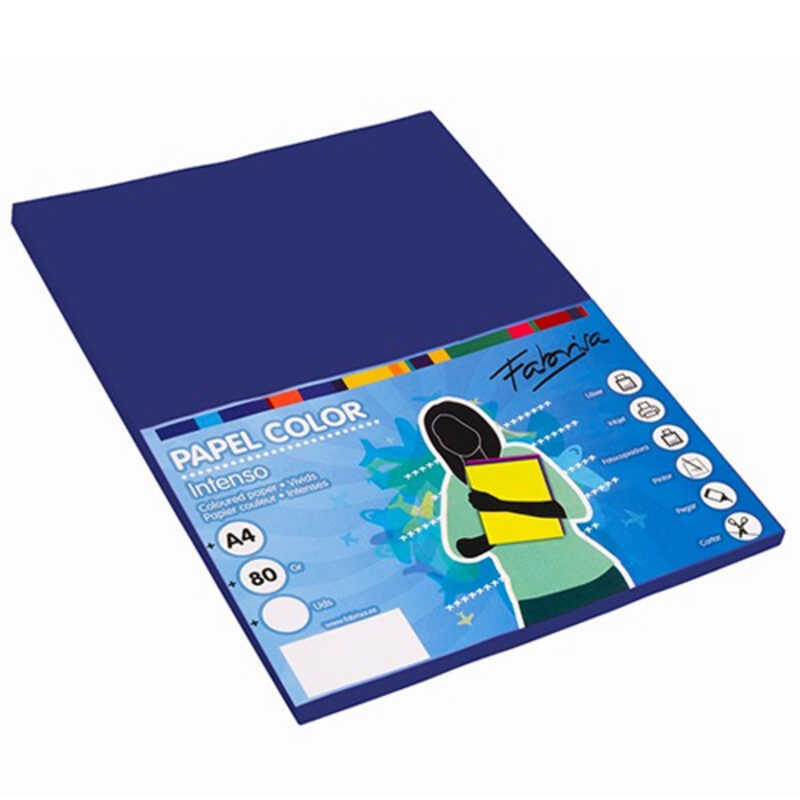 paquete 100h papel a4 80gr azul cielo