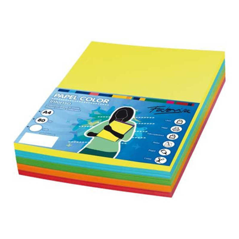 paquete 250h a4 5 colores vivos