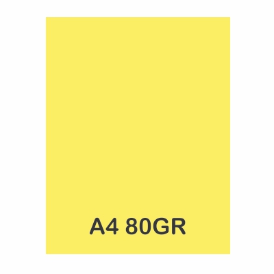 paquete 500h papel a4 80gr amarillo past
