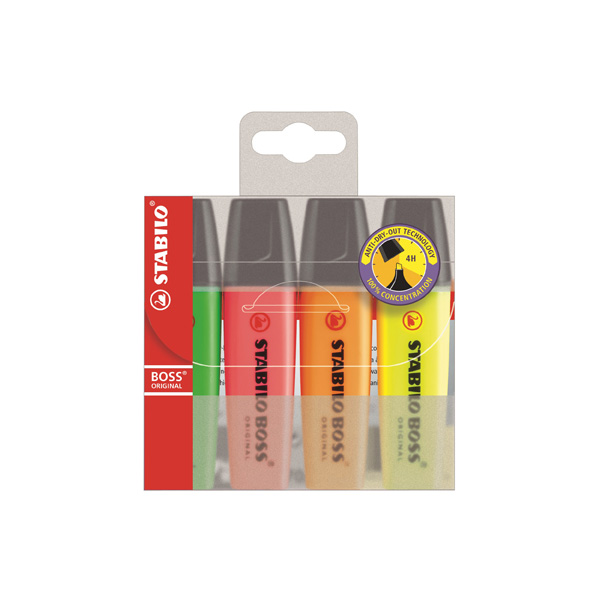 paq.4 rotuladores fluor.stabilo