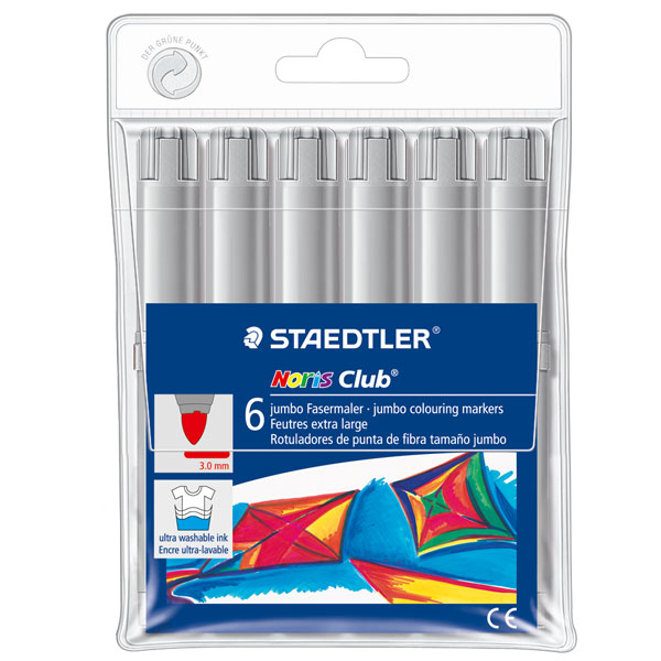 c.6 rotuladores staedtler gris p/gruesa