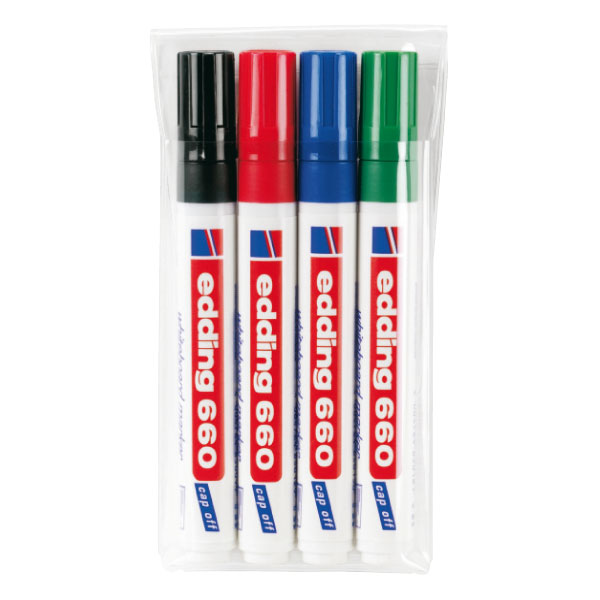 pack 4 retoladors pissarra edding 660