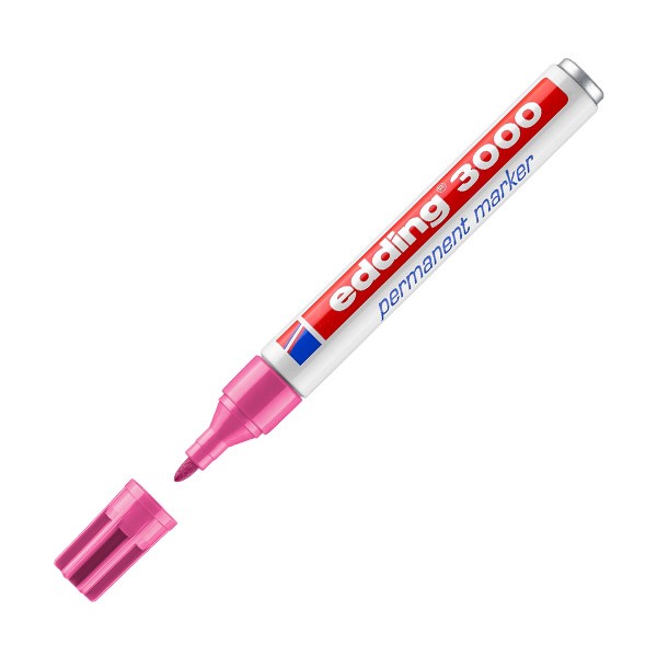 rotulador permanente edding 3000 rosa