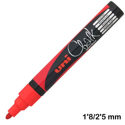 rotuladro uni chalk pwe-5m rojo