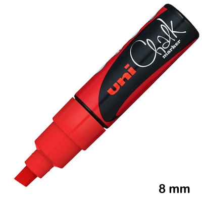 rotulador uni chalk pwe-8k rojo