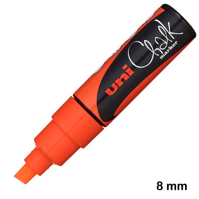 rotulador uni chalk pwe-8k naranja