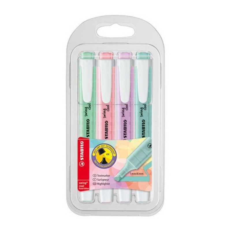 pack 4 rotuladores fluor swing pastel
