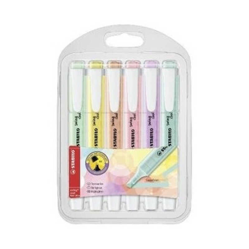 pack 6 rotuladores fluor swing pastel