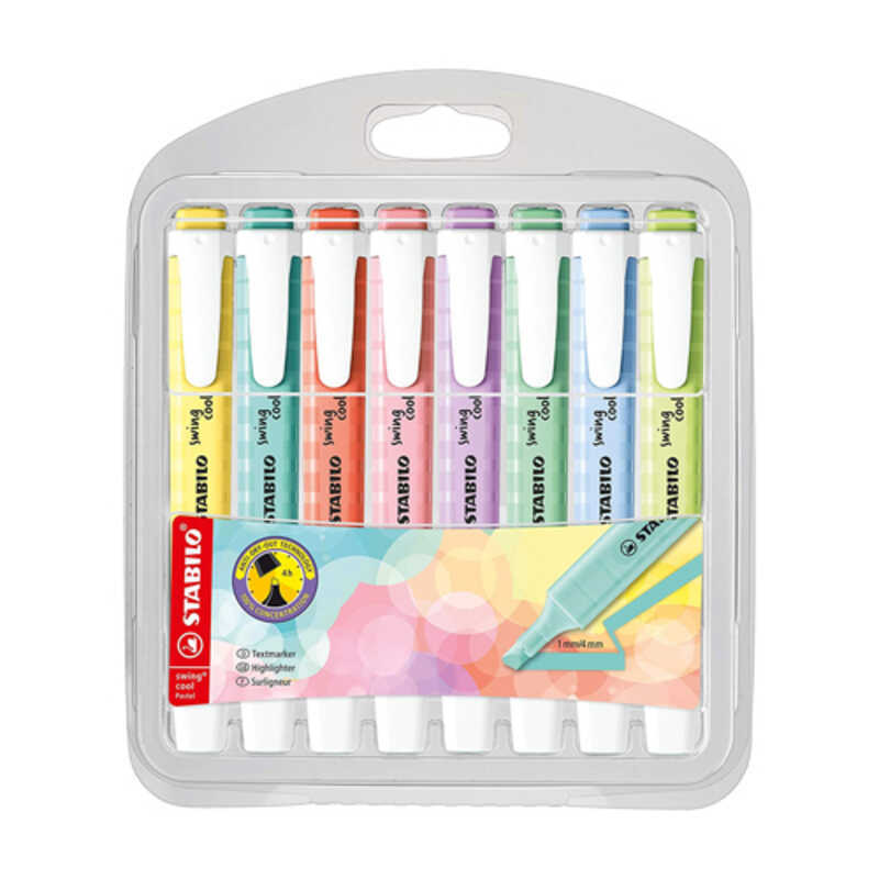 pack 8 rotuladores fluor swing pastel