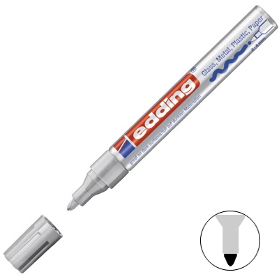 retolador tinta opaca edding 750 plata