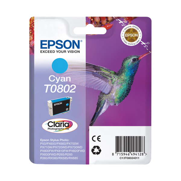 cartucho epson t0802 cyan