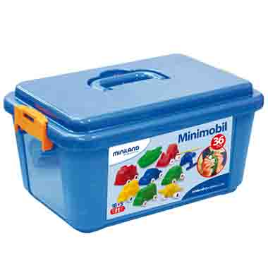 contenedor 36 vehiculos 9cm. plastico