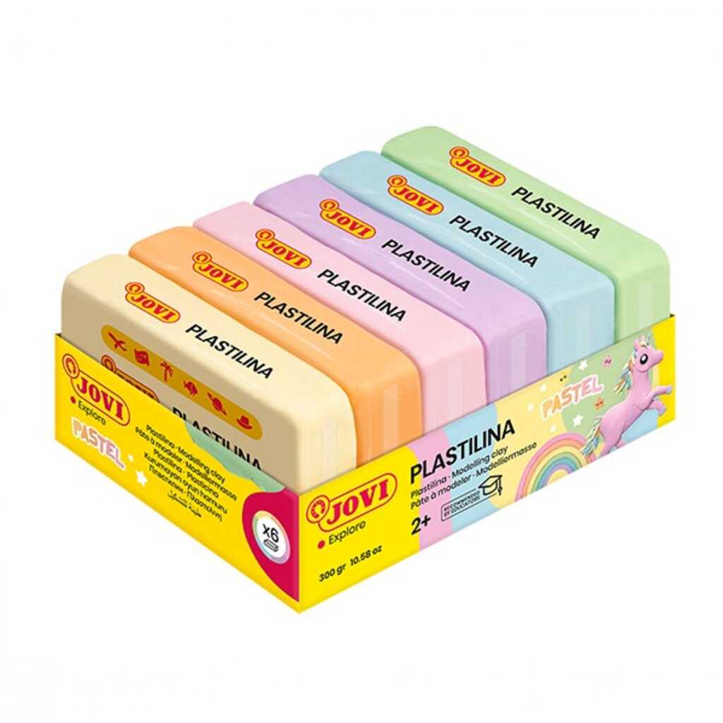 pack 6 plastilinas 50gr colores pastel