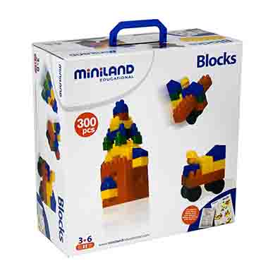 caixa 300 peces blocs plastic miniland