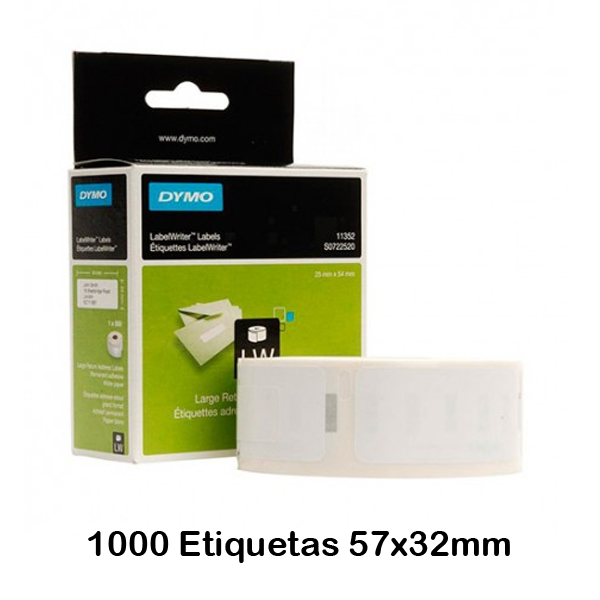 rollo etiquetas papel 57x32mm dymo blanc