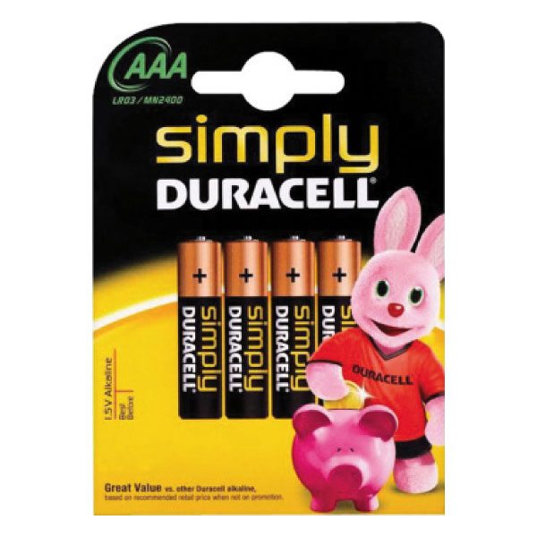 pilas aaa basic/simply long. 4u.duracel