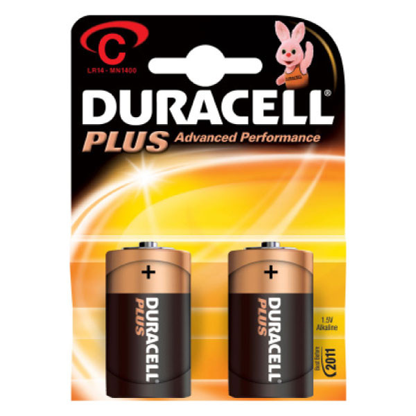 pack 2 pilas c plus power duracell