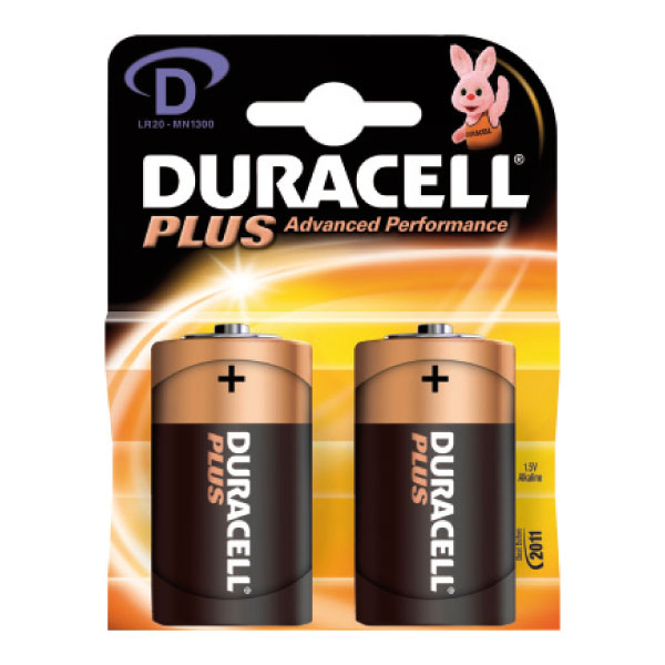 pack 2 pilas d plus power duracell