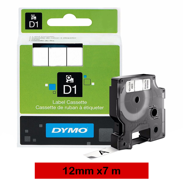 cinta dymo 1000 12mmx7m negro/rojo