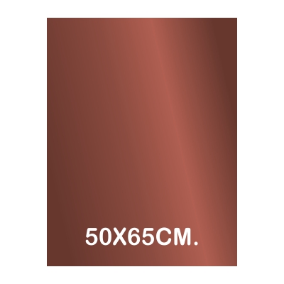 hoja charol marron brillo 50x65cm