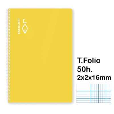 libreta t.folio 2x2x16mm 50h. amarillo
