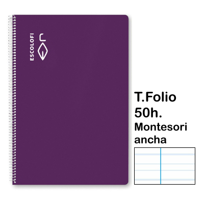 libreta t.folio montesori 5 50h lila