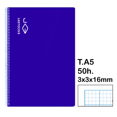 libreta t.4 3x3x16mm 50 hojas tapa azul