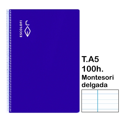 libreta t.4 pauta montesori 3.5 100h azu