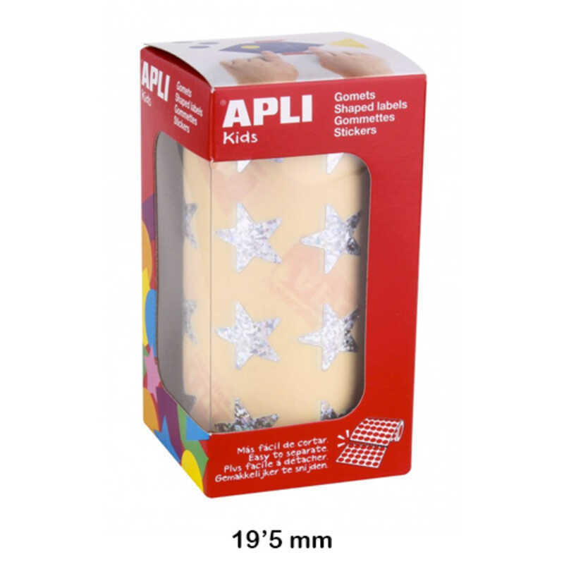 rollo gomets estrella grande holografica