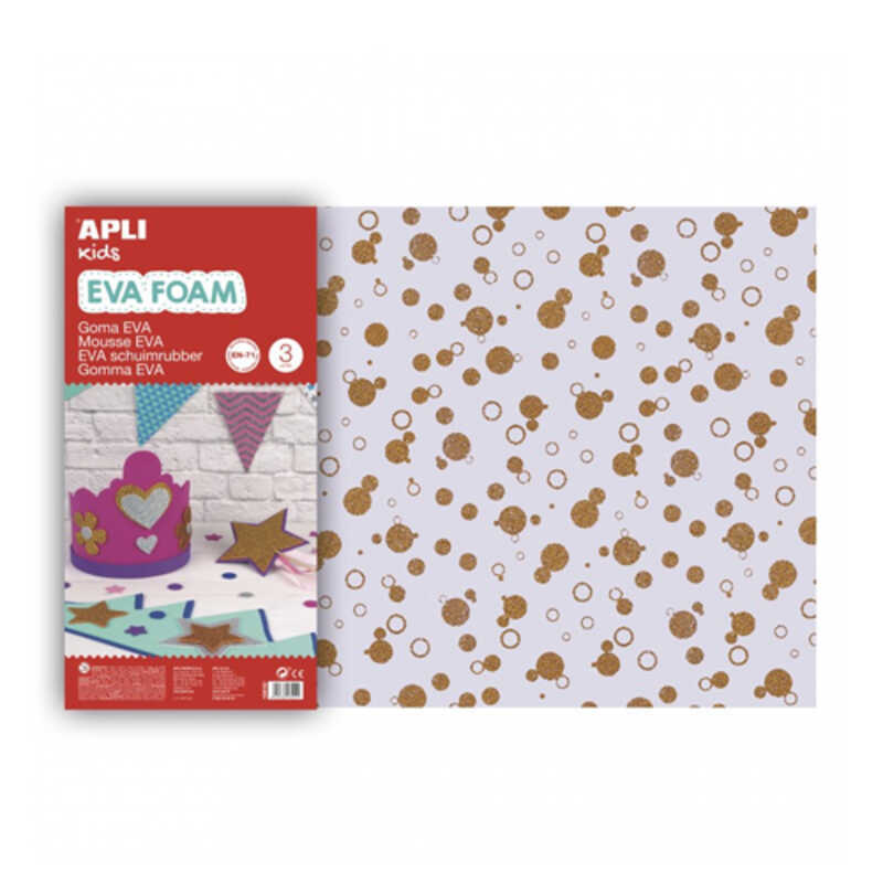 goma eva impresa llunes dorada 60x40 2mm