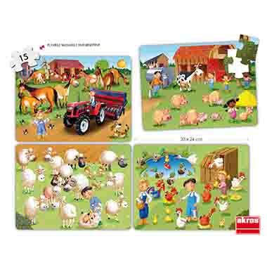 set de puzzles cooperatius la granja