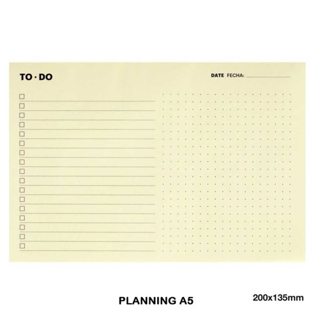 planner diari horitzontal a5 to-do
