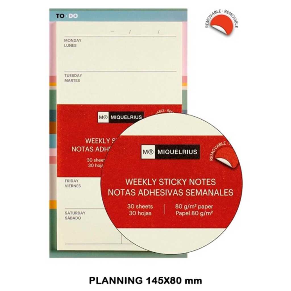 notes adhesives setmanal 145x80 to-do