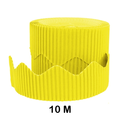 rollo carton ondulado cenefa amarillo
