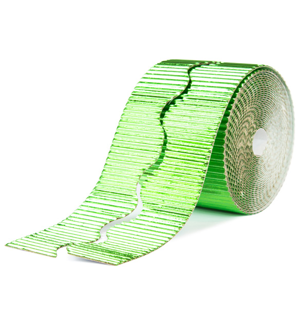 rollo carton ondulado cenefa verde metal