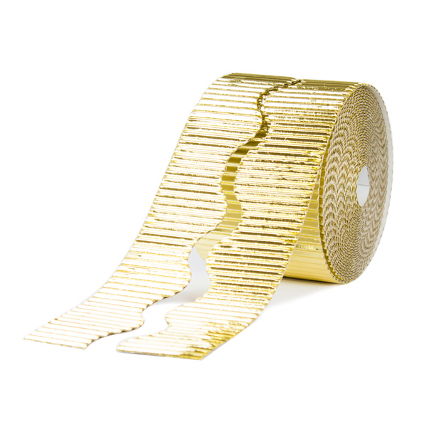 rollo carton ondulado cenefa oro metaliz