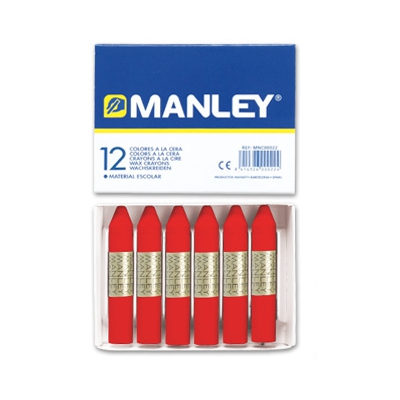 caja 12 ceras blandas rojo