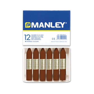 caja 12 ceras blandas marron fuerte