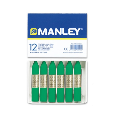 caja 12 ceras blandas verde