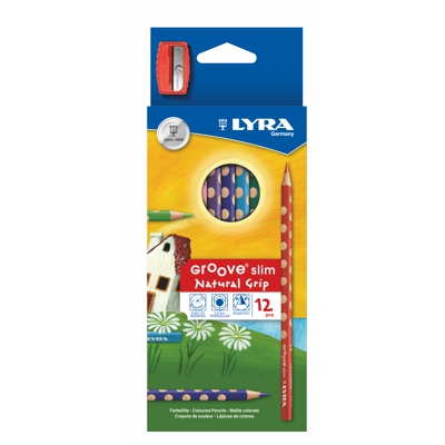 caja 12 lapices colores groove slim lyra